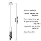 Crystal Staircase Chandelier: Modern LED Lighting for Living Room, Hall, or Loft