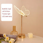 Butterfly Gold Acrylic LED Desk Lamp for Artful Living Room Night Light