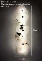 Marble LED Wall Lamp Copper Luxury Sconce for Bedroom Living Room Decor