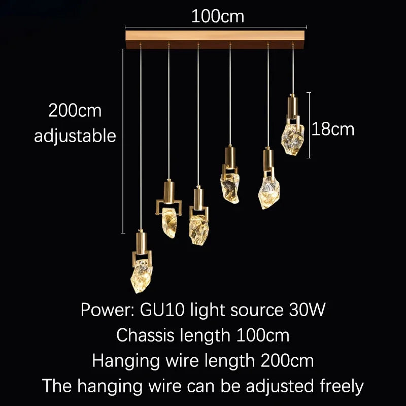 Elegant Diamond Crystal Chandelier LED Light Fixture Gold Home Decor