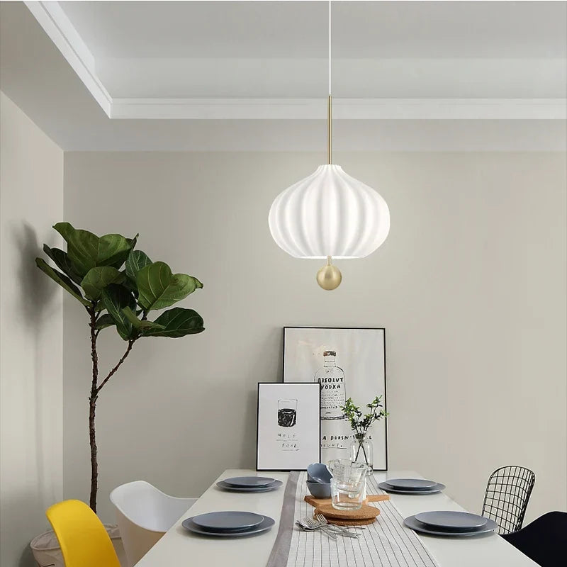 White Glass Chandelier for Dining, Kitchen, Bedroom & Exhibition Hall in Post-Modern Hotel