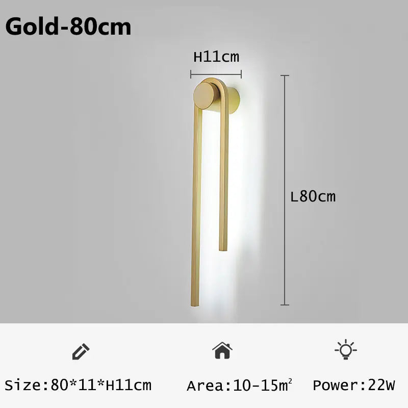 U-Shaped Wall Lamp: Industrial Black Gold Lighting for Home Decor