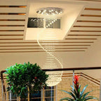 Spiral Crystal Chandelier by - Rain Drop Luxury Flush Mount Ceiling Light