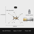 Linen Ceiling Chandelier: Black Gold Pendant Lamp for Home, Office, or Restaurant