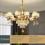Luxury Crystal Chandelier Dining Living Room Bedroom Pendant Lamp