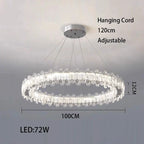 Crystal LED Ceiling Chandelier: Modern Dimmable Lighting Fixture for Stylish Home Decor