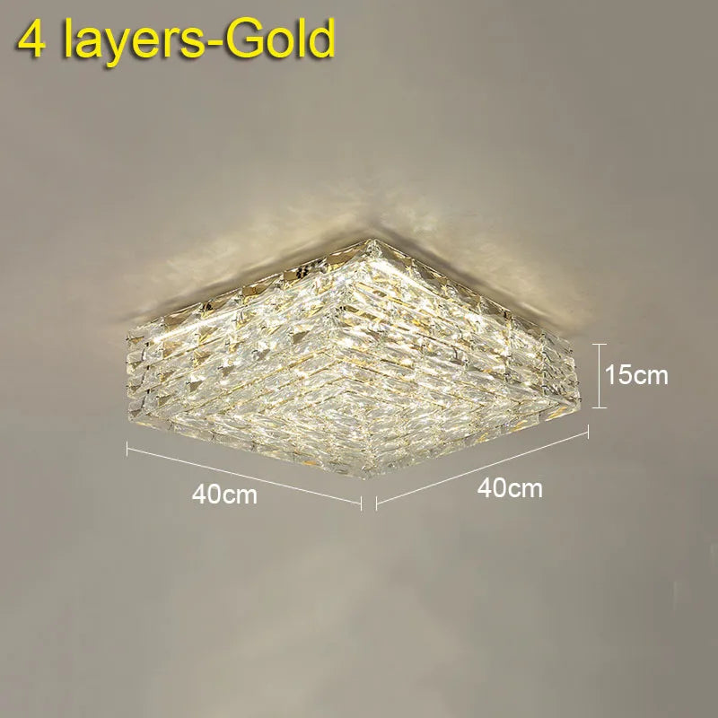 Crystal Ceiling Lamp: Modern Minimalist Indoor LED Lighting for Living Room, Dining & Bedroom