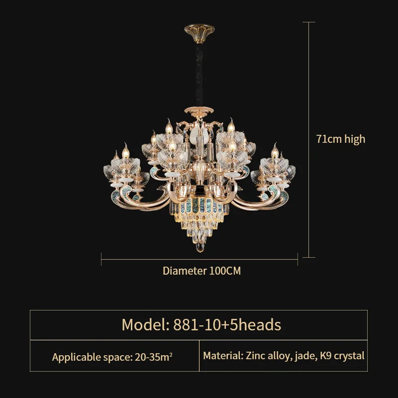 Crystal Dining Room Chandelier: Elegant European Style Living Room Lamp, Bedroom Decor