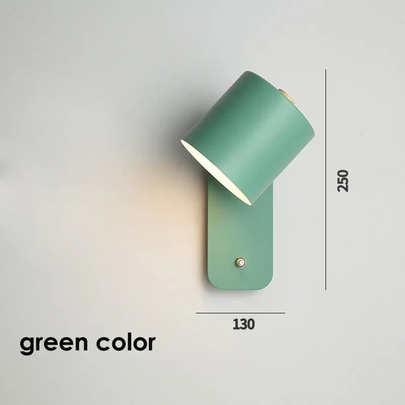 Rotatable Nordic Bedside Wall Lamp with Switch | Adjustable Light for Home Decor & Reading