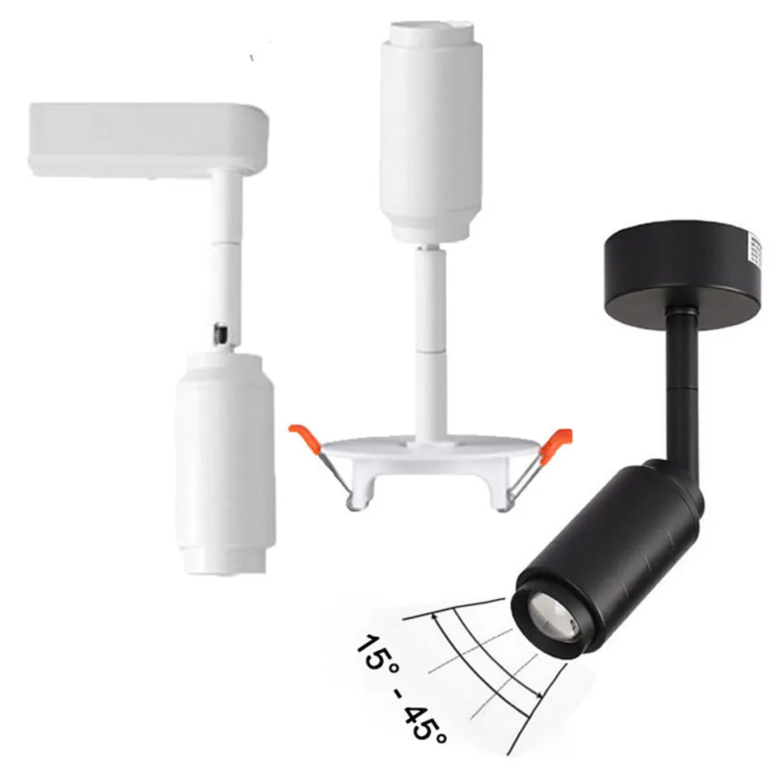 Adjustable Beam LED Ceiling Lamp with Multi-Angle Track Lighting