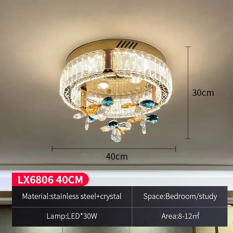 Crystal Flower LED Ceiling Light - Modern Home Decor.