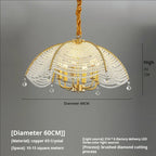 Copper Crystal Chandelier: Luxurious New American French Style Livingroom Lighting