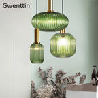Stained Glass Pendant Lights Nordic Modern Hanging Lamps for Home Decor