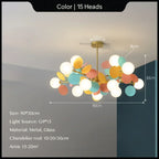 Glass Hanging Ceiling Lamp for Kids Room, Living Room, Bedroom - Modern Chandelier & Home Decor