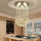 LED Crystal Chandelier Spheric Light Fixture for Living Room & Hotel Hall
