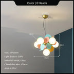 Glass Hanging Ceiling Lamp for Kids Room, Living Room, Bedroom - Modern Chandelier & Home Decor