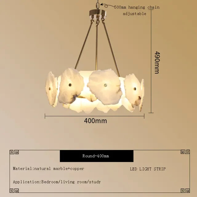 Marble Chandelier: Luxury Bauhaus Light for Bedroom Living Room Kitchen Island
