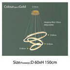 Sophisticated Duplex Living Room Chandelier & LED Circles Lighting Fixtures