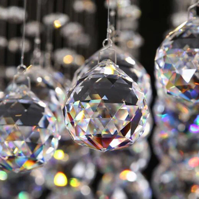 Luxury Living Room Crystal Chandelier LED Pendant Light Flush Mount Cieling Lamp