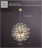 Dandelion Chandelier LED Sparkle Ball Crystal Lighting for Restaurant & Living Room