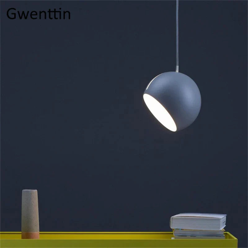 Gold Ball Pendant Light: Nordic Modern LED Hanging Lamp for Home Decor