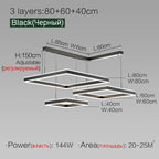 Modern Square LED Chandelier - New 2022 Minimalist Luxury Lighting