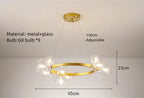 Glass Chandelier G9 Hanging Light for Living Room Bedroom Decor