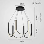 U-Shape LED Pendant Chandelier for Modern Minimalist Luxury Home Decor