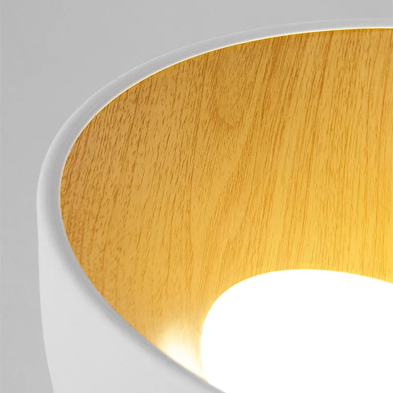 Wood Grain Ceiling Light - Designer Fixture for Study Room