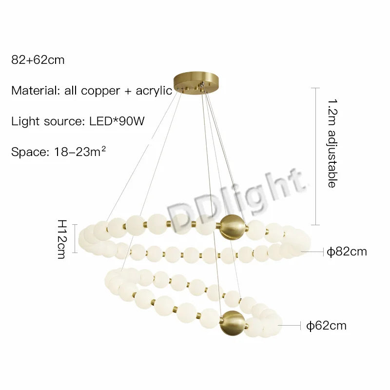 Modern Copper LED Chandelier for Living Room, Bedroom, Dining, Kitchen Decor