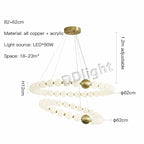 Modern Copper LED Chandelier for Living Room, Bedroom, Dining, Kitchen Decor