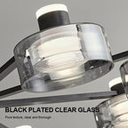 Glass LED Chandelier: Modern Minimalist Copper Pendant Light for Living Room & Bedroom