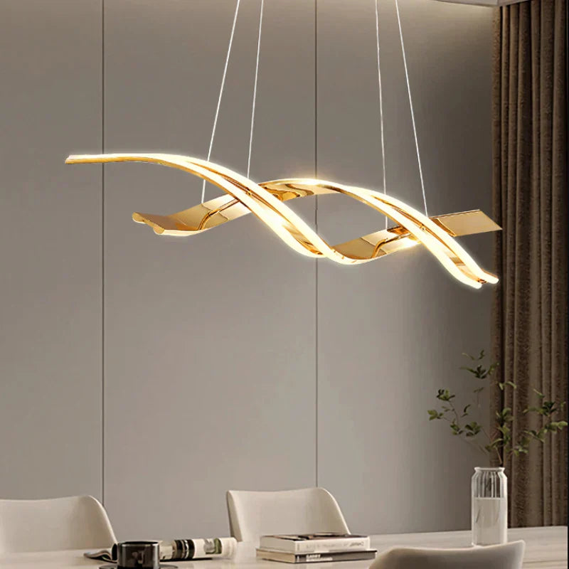 Modern Gold Dimmable LED Pendant Chandelier for Dining Room Kitchen Island