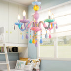Crystal Chandelier: Modern Macaron Color Luminaire for Children's Room