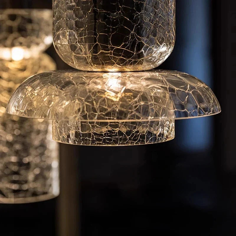 Retro Artistic Crack Craft Glass Chandelier