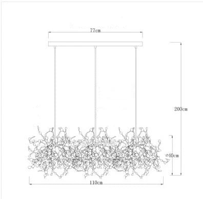 Stainless Steel Chandelier Pendant Lamp LED Dining Table Lighting Fixture