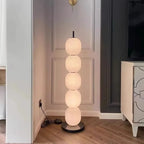 Gourd String Floor Lamp, White Glass Lampshade, Designer Nordic Floor Light