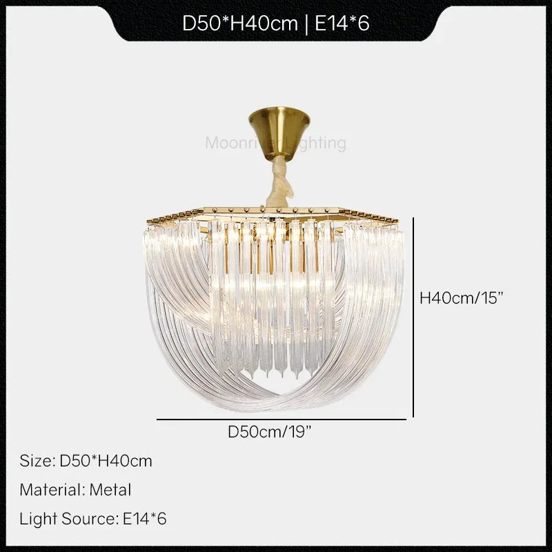 European Style Crystal Chandelier Pendant Light for Loft Living Room, BedRoom, Home Decor