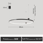 Circular All-Copper Italian Style LED Pendant Lamp for Living Room and Bedroom