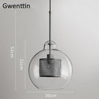 Nordic Glass Pendant Light | Modern Kitchen Dining Hanging Lamps | Industrial Loft LED Fixture