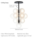 Grape Chandelier: Modern Glass Ball Pendant Lamp for Living Room and Bedroom