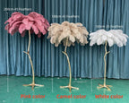 Princess Living Room Luxury Ostrich Feather Floor Lamp in Camel Lush LED Lighting
