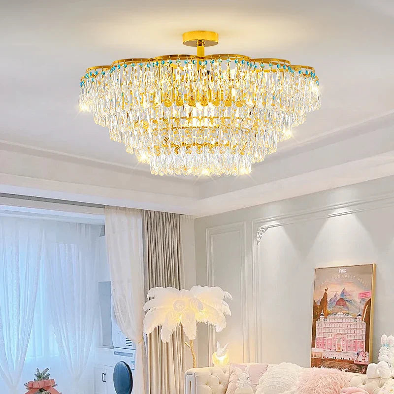 Crystal Light Chandelier | Post-Modern European Luxury for Living Room, Bedroom, Dining
