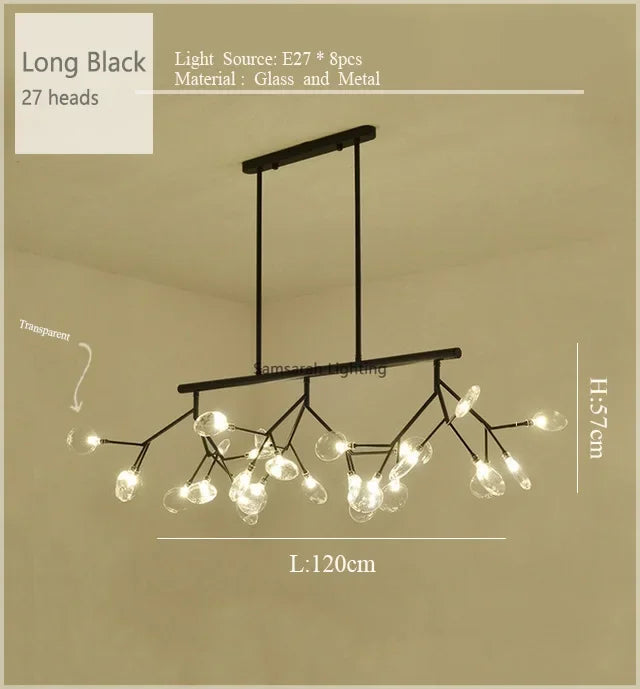2024 Nordic Firefly LED Chandelier - Ideal for Living Room, Bedroom, Dining Room