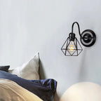 Industrial Cage Wall Lamp Vintage Retro Loft LED Sconce E27