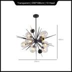 Luxury Glass Ball Chandelier LED Pendant Light for Living Room, Bedroom, and Hotel.