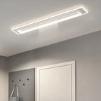 LED Chandelier Lights Remote Dimming Black White Modern Long Living Room Bedroom Hall Lamps