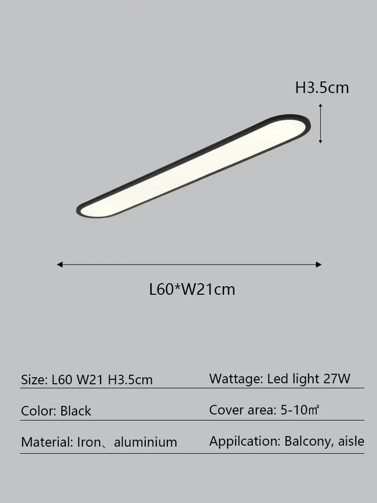 Oval LED Ceiling Light for Modern Minimalist Indoor Lighting Fixtures