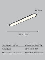 Oval LED Ceiling Light for Modern Minimalist Indoor Lighting Fixtures