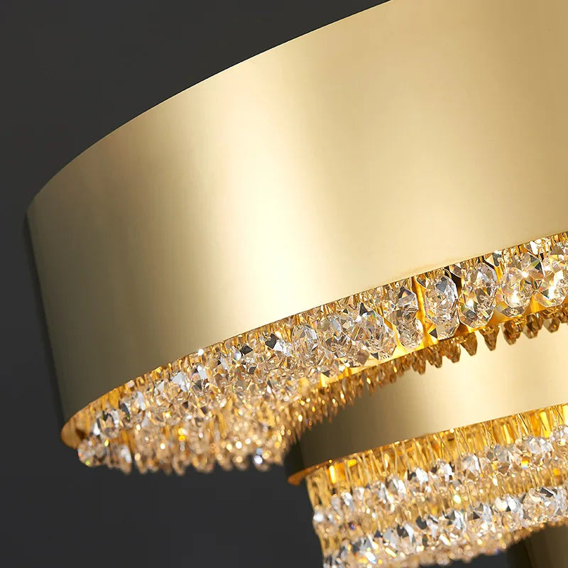 Golden Crystal Chandelier for Luxury Living & Dining Rooms